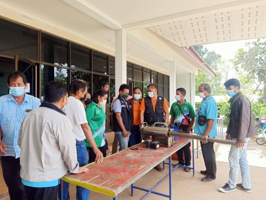 ภาพกิจกรรมการดำเนินโครงการ อบรมป้องกันโรคไข้เลือดออก และบำรุงรักษาเครื่องพ่นหมอกควัน