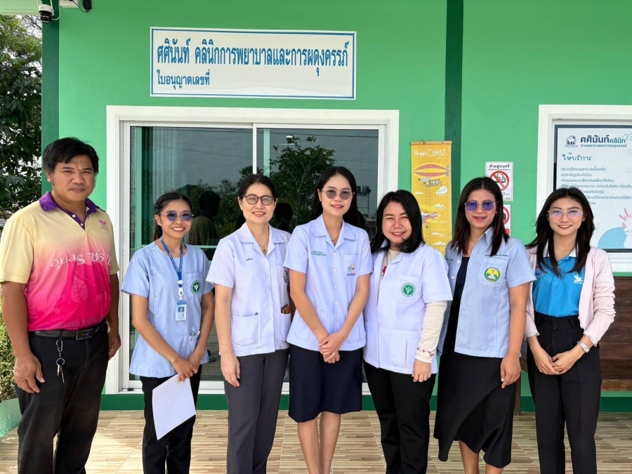 งานสาธารณสุข สำนักปลัด   ออกตรวจสถานประกอบกิจการ สถานพยาบาล ที่ยื่นขออนุญาตประกอบกิจการสถานพยาบาล ศศินันท์คลินิก ม.8